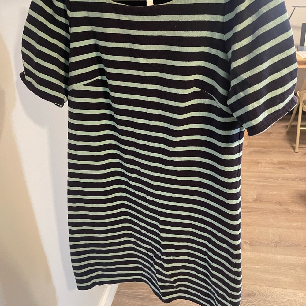 Striped Navy and Green Dress